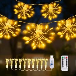 USB LED String Lights Outdoor Firework Fairy Lights 8 Modes Lighting Copper Wire LED Light for Camping Christmas Tree Decor Lamp