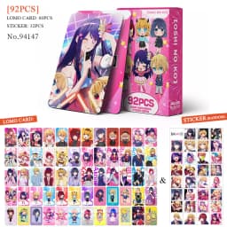 Oshi No Ko 92Pcs（60Lomocard+32Sticker） Exquisite Small Cards, High-Definition Photo Cards, Collectible Cards, Fan Merchandise, Small Gifts, Halloween, Christmas Gifts