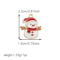 10/15/20Pcs Enamel Christmas Charms Metal Snowman Santa Christmas Tree Pendant for Necklace Bracelet Making Jewelry DIY Supplies