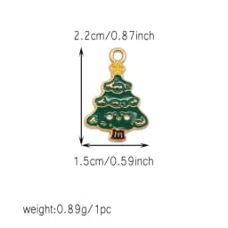 10/15/20Pcs Enamel Christmas Charms Metal Snowman Santa Christmas Tree Pendant for Necklace Bracelet Making Jewelry DIY Supplies