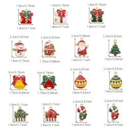 10/15/20Pcs Enamel Christmas Charms Metal Snowman Santa Christmas Tree Pendant for Necklace Bracelet Making Jewelry DIY Supplies