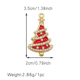 10/15/20Pcs Enamel Christmas Charms Metal Snowman Santa Christmas Tree Pendant for Necklace Bracelet Making Jewelry DIY Supplies