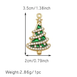 10/15/20Pcs Enamel Christmas Charms Metal Snowman Santa Christmas Tree Pendant for Necklace Bracelet Making Jewelry DIY Supplies