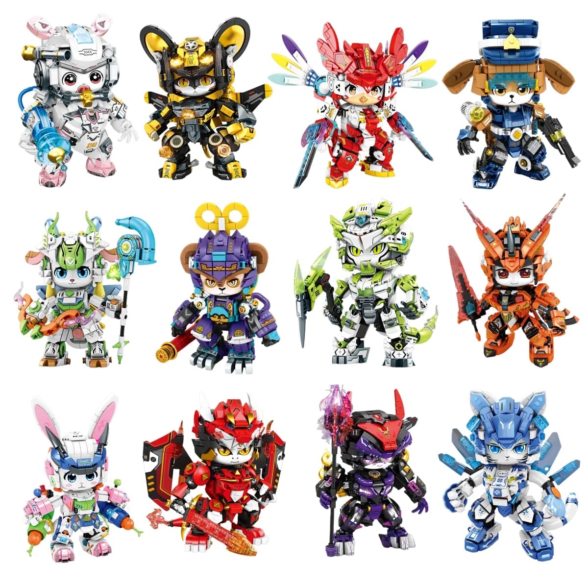New Model Mechanical Panda Mouse & Zodiac Building Blocks Gift Articulated Animal Toys for Birthday Christmas Gifts