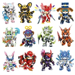 New Model Mechanical Panda Mouse & Zodiac Building Blocks Gift Articulated Animal Toys for Birthday Christmas Gifts