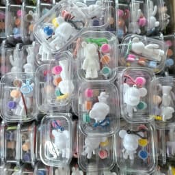 DIY Christmas Decoration Keychain Pendant Set, Liquid Color Paint Bear Design, Perfect Gift for Friends Ideal for Parties