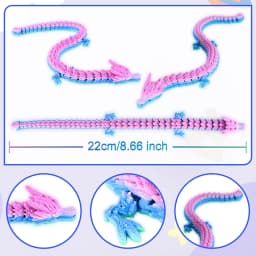22cm Colorful 3D Printed Dragon Toy with Movable Joints And Tail - Funny Poseable Figure for Gags Christmas Pranks Novelty Gift