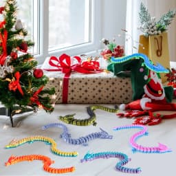 22cm Colorful 3D Printed Dragon Toy with Movable Joints And Tail - Funny Poseable Figure for Gags Christmas Pranks Novelty Gift