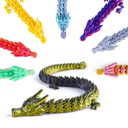 22cm Colorful 3D Printed Dragon Toy with Movable Joints And Tail - Funny Poseable Figure for Gags Christmas Pranks Novelty Gift