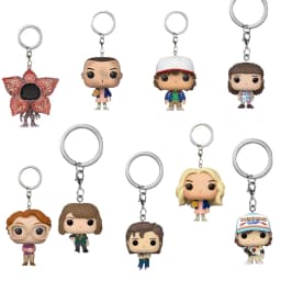 Pocket Keychain Eleven Barb Robin Steve Dustin Vinyl Figure Key Ring Model Toys Christmas Gift