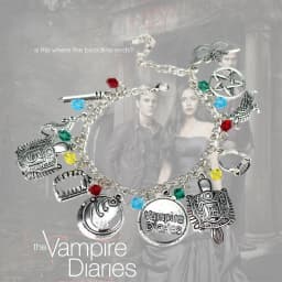 Handmade TV Show The Vampire Diaries Inspired Charm Bracelet lena Stefan Damon Fandom Charms Wristlet For Women Christmas Gifts