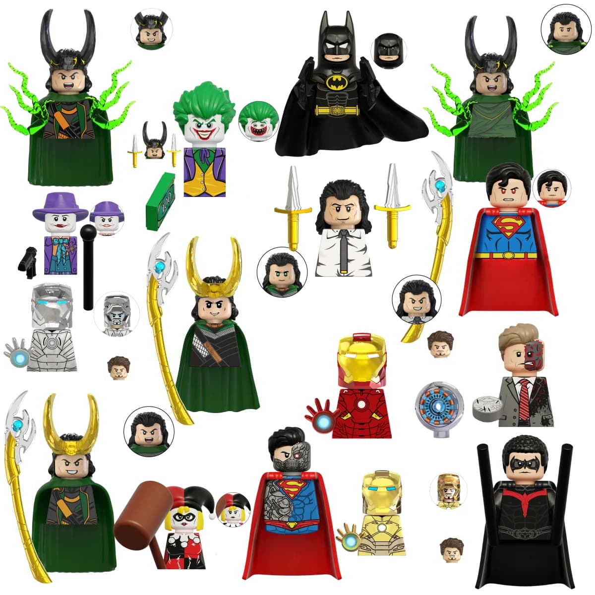 Blind Box Mini Building Blocks KDL851 Figures Big Goblin Spiderman Iron Man Venom Captain Hawk Deadpool Armor Christmas Gift Toy
