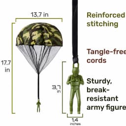 Army Parachute Toys for Kids,Tangle Free Outdoor Flying Parachute Men, Best Small Outside Toys Christmas Stocking Stuffers Gifts