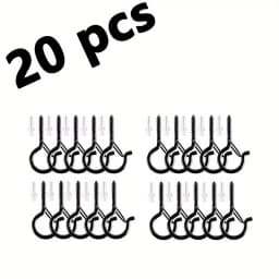 Hooks with Safety Clips, Windproof Screw Hooks for Hanging Outdoor String Lights, Ceiling Hooks for Plants, Christmas Lights