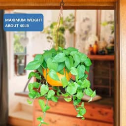 Hooks with Safety Clips, Windproof Screw Hooks for Hanging Outdoor String Lights, Ceiling Hooks for Plants, Christmas Lights