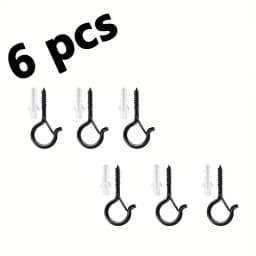 Hooks with Safety Clips, Windproof Screw Hooks for Hanging Outdoor String Lights, Ceiling Hooks for Plants, Christmas Lights