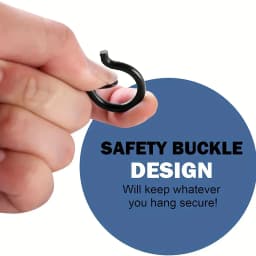 Hooks with Safety Clips, Windproof Screw Hooks for Hanging Outdoor String Lights, Ceiling Hooks for Plants, Christmas Lights