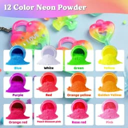 Fluorescent Powder, Fluorescent Mica Pigment, 12 Colors Available, 20ml, Two Sets of 6 Colors Can Be Chosen, Suitable for Epoxy Resin, Candle Coloring, Neon Color Pigments, Ideal for DIY Crafts, Jewelry Making, Christmas Gift Choice