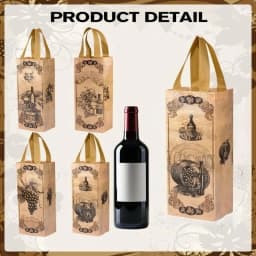 4/8/12 Pieces Vintage Wine Gift Bags for Single Bottle,Non-Woven Wine Bottle Pouch with Handle for Wedding PartyFavors Christmas
