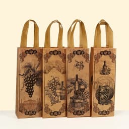 4/8/12 Pieces Vintage Wine Gift Bags for Single Bottle,Non-Woven Wine Bottle Pouch with Handle for Wedding PartyFavors Christmas