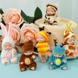 6-12Pcs Mini Baby Dolls Cute Mini Reborn Dolls with Clothes Tiny Baby Dolls Smooth Small Baby Dolls Kid Birthdays Christmas Gift