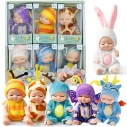 6-12Pcs Mini Baby Dolls Cute Mini Reborn Dolls with Clothes Tiny Baby Dolls Smooth Small Baby Dolls Kid Birthdays Christmas Gift