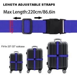 2 Pieces/Set (1 Luggage Strap and 1 Tag), Tsa Bright-Colored Luggage Strap, Luggage Rope, Freely Adjustable Length for Checked Baggage Reinforcement, Suitable for Suitcases/Handbags, Travel Luggage Enhancement Accessories (Quickly Identify Luggage), Freely Adjustable Length for Checked Baggage Reinforcement, Halloween/Christmas Gift