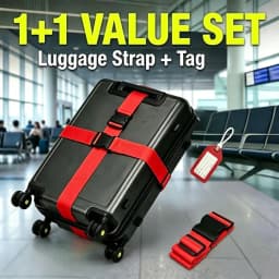 2 Pieces/Set (1 Luggage Strap and 1 Tag), Tsa Bright-Colored Luggage Strap, Luggage Rope, Freely Adjustable Length for Checked Baggage Reinforcement, Suitable for Suitcases/Handbags, Travel Luggage Enhancement Accessories (Quickly Identify Luggage), Freely Adjustable Length for Checked Baggage Reinforcement, Halloween/Christmas Gift