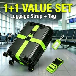 2 Pieces/Set (1 Luggage Strap and 1 Tag), Tsa Bright-Colored Luggage Strap, Luggage Rope, Freely Adjustable Length for Checked Baggage Reinforcement, Suitable for Suitcases/Handbags, Travel Luggage Enhancement Accessories (Quickly Identify Luggage), Freely Adjustable Length for Checked Baggage Reinforcement, Halloween/Christmas Gift
