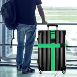 2 Pieces/Set (1 Luggage Strap and 1 Tag), Tsa Bright-Colored Luggage Strap, Luggage Rope, Freely Adjustable Length for Checked Baggage Reinforcement, Suitable for Suitcases/Handbags, Travel Luggage Enhancement Accessories (Quickly Identify Luggage), Freely Adjustable Length for Checked Baggage Reinforcement, Halloween/Christmas Gift