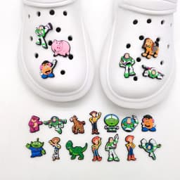MESUCA 20pcs Buzz Lightyear Shoe Charms for Clogs Bubble Slides Sandals PVC Shoe Decorations Accessories for Christmas Gift@