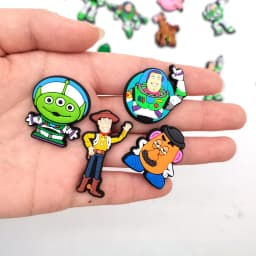 MESUCA 20pcs Buzz Lightyear Shoe Charms for Clogs Bubble Slides Sandals PVC Shoe Decorations Accessories for Christmas Gift@