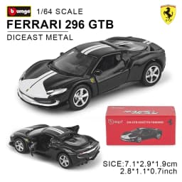 Bburago 1:64 FERRARI 296 GTB ASSETTO FIORANO Purosangue car model series children's Christmas boy gift toys