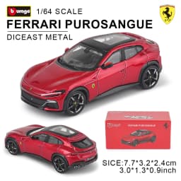 Bburago 1:64 FERRARI 296 GTB ASSETTO FIORANO Purosangue car model series children's Christmas boy gift toys