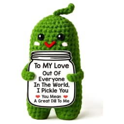 Funny Crochet Positive Toast Emotional Support Crochet Ornaments Handmade Knitted Toast Dolls with Positive Card Christmas Gifts