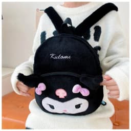 Sanrio Cartoon Lovely Hello Kitty Plush Backpack Cinnamoroll Kuromi Girl Heart Large Capacity My Melody Shoulders Bag Christmas