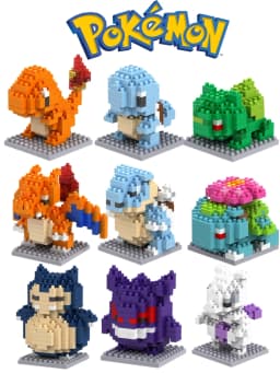 Pokémon Gengar Charmander Snorlax Squirtle Bulbasaur Particle Building Block Toy Mini Desktop Ornament Room Decoration Christmas
