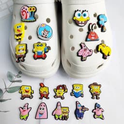 20pcs Spongebob Shoe Charms For Slides Sandals Crocs,Shoe Decorations Accessories Buckle For Christmas Birthday Party Gift
