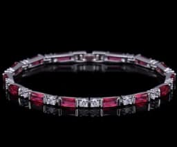 CWWZircons Fashion CZ Charm Lovely Red Green Blue Austrian Crystal Tennis Bracelets for Women Christmas New Year Gift CB087