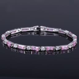 CWWZircons Fashion CZ Charm Lovely Red Green Blue Austrian Crystal Tennis Bracelets for Women Christmas New Year Gift CB087