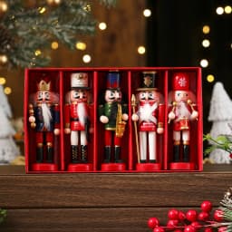 3/4/5PCS Walnut Soldier Christmas Ornaments Pink Red Gold Walnut Soldier Christmas Tree Decorations Xmas Gifts