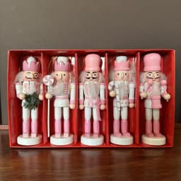 3/4/5PCS Walnut Soldier Christmas Ornaments Pink Red Gold Walnut Soldier Christmas Tree Decorations Xmas Gifts