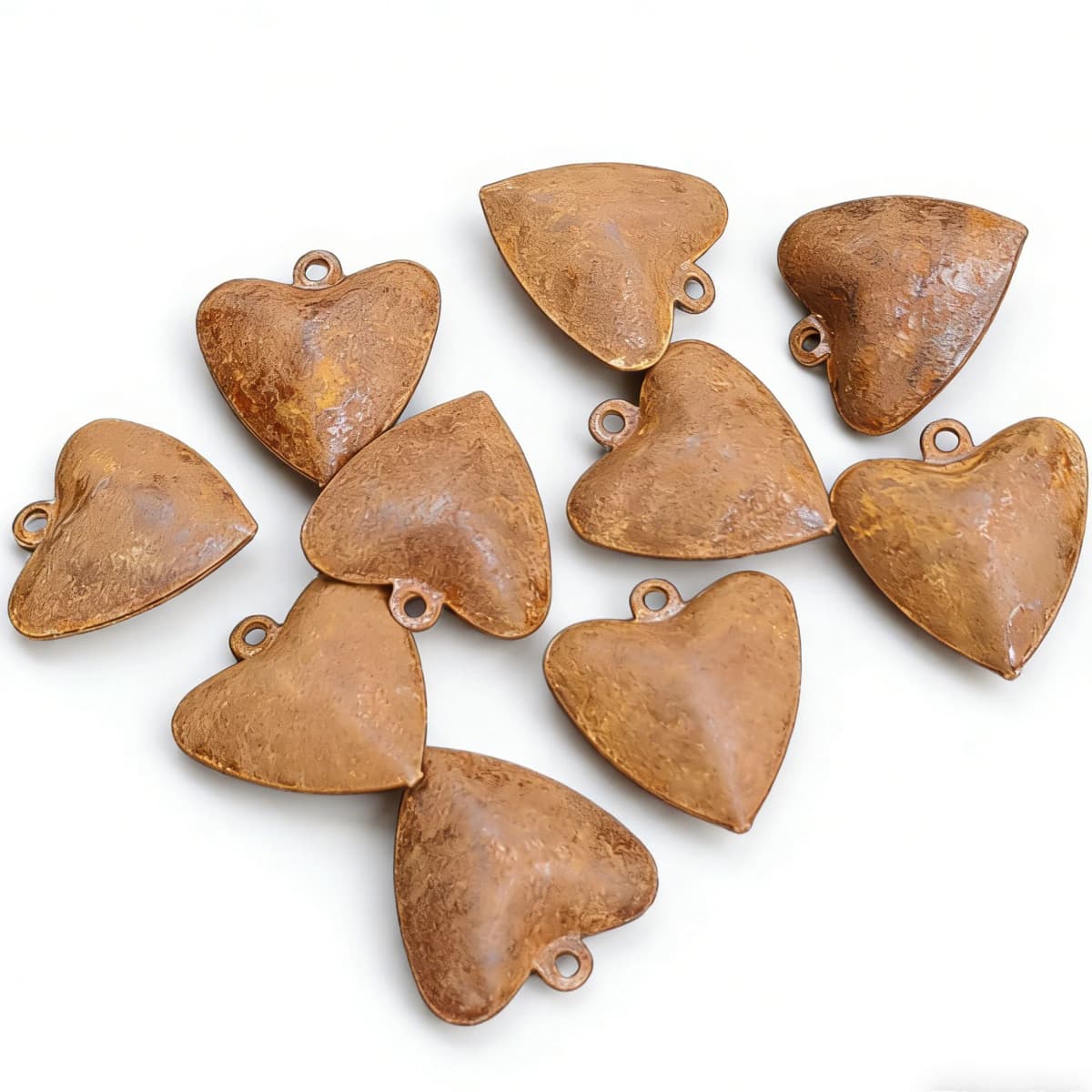 20pcs Rusty Bells for Christmas Vintage Rusty Heart Christmas Tree Shape Decoration Accessories Christmas Party Holiday Bell