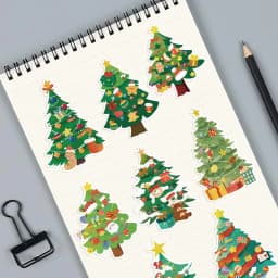 8/16/24PCS Puzzle Stickers Christmas Tree Make a Face Stickers DIY Handicrafts Waterproof Stationery Stickers
