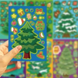 8/16/24PCS Puzzle Stickers Christmas Tree Make a Face Stickers DIY Handicrafts Waterproof Stationery Stickers