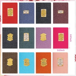 12pcs Miniature Books, 1:12 Scale Miniatures Dollhouse Books Assorted Colors Tiny Christmas Pretend Play Dollhouse Decor