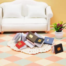 12pcs Miniature Books, 1:12 Scale Miniatures Dollhouse Books Assorted Colors Tiny Christmas Pretend Play Dollhouse Decor