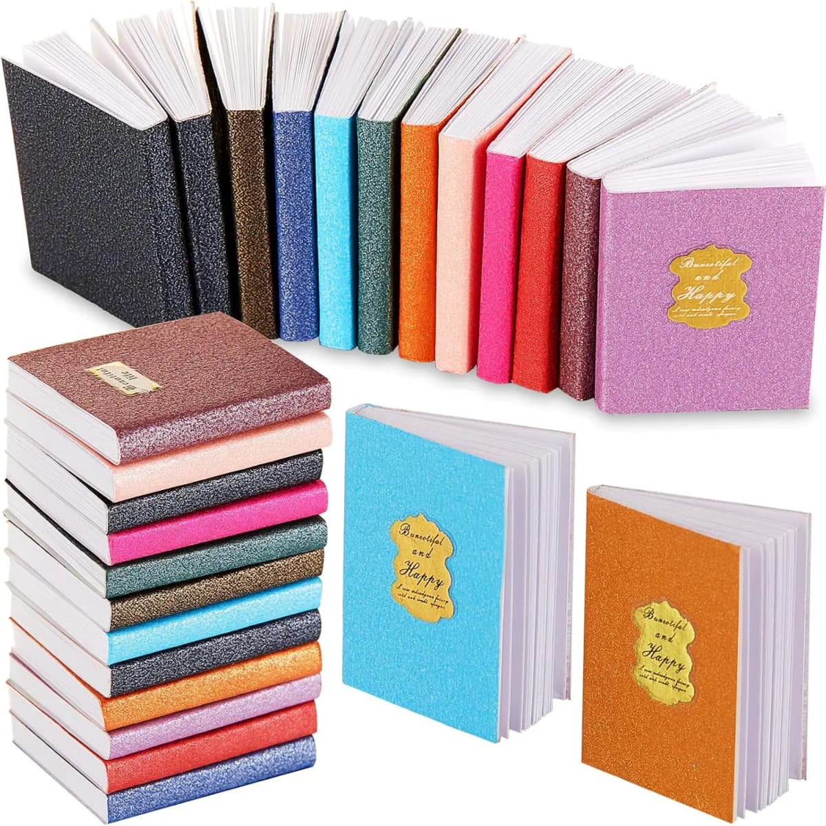12pcs Miniature Books, 1:12 Scale Miniatures Dollhouse Books Assorted Colors Tiny Christmas Pretend Play Dollhouse Decor