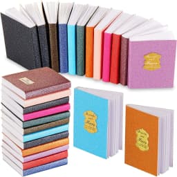 12pcs Miniature Books, 1:12 Scale Miniatures Dollhouse Books Assorted Colors Tiny Christmas Pretend Play Dollhouse Decor