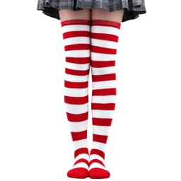 Wide Striped Stockings Women Over Knee High Long Socks Christmas Halloween Cosplay Anime Performance Party Gifts Socks Colorful